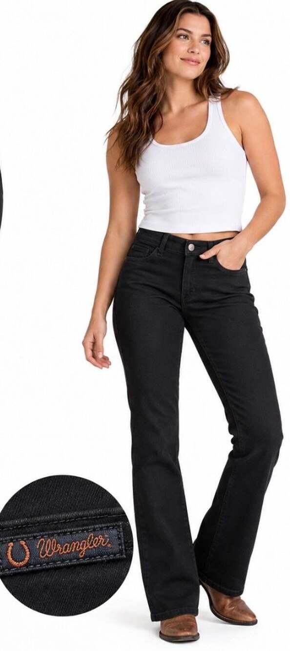 Wrangler Willow Ultimate Riding Jeans Black Bootcut Flare Women’s Approx 28x30